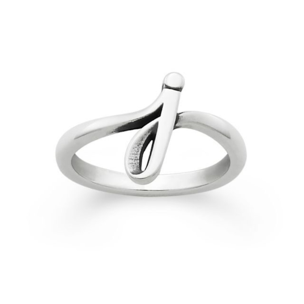 James Avery J Initial Script Ring
